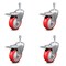 Service Caster 4 Inch Red Polyurethane Swivel 10mm Stem Caster Set with Total Lock Brake SCC-TSTTL20S414-PPUB-RED-M1015-4 - alternate 1